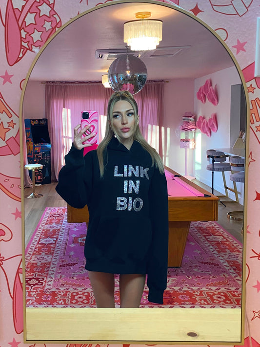 LINK IN BIO Rhinestone Hoodie